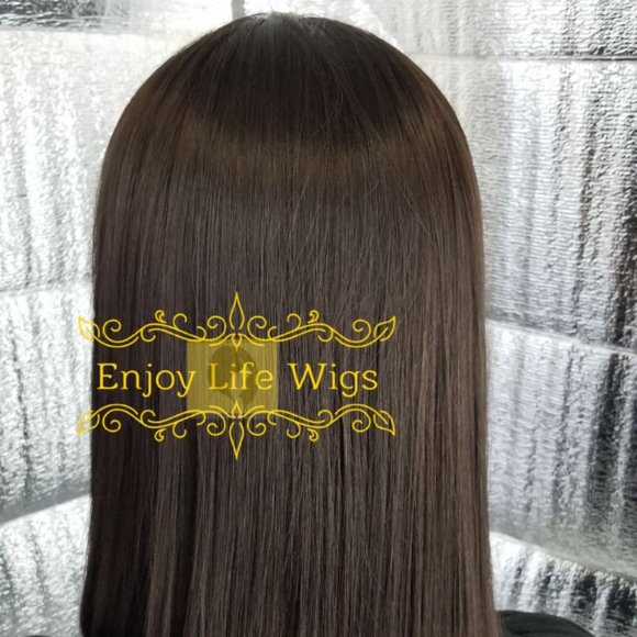 wowfactor Human hair lace front brown bob wig main image 5